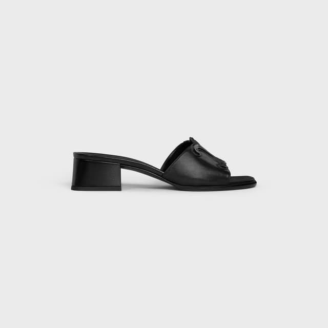 CELINE CELINE CLEMENCE MULE IN LAMBSKIN AND PATENT CALFSKIN