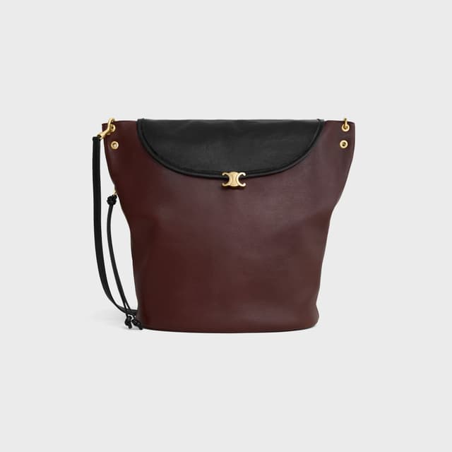 CELINE BUCKET SOFT TRIOMPHE IN SUPPLE SHINY LAMBSKIN