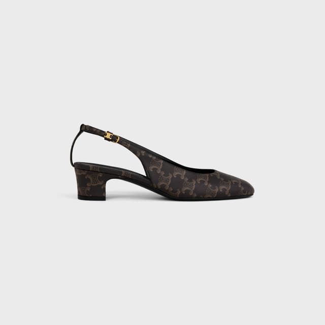 CELINE NEO CITY SLINGBACK IN TRIOMPHE COATED FABRIC