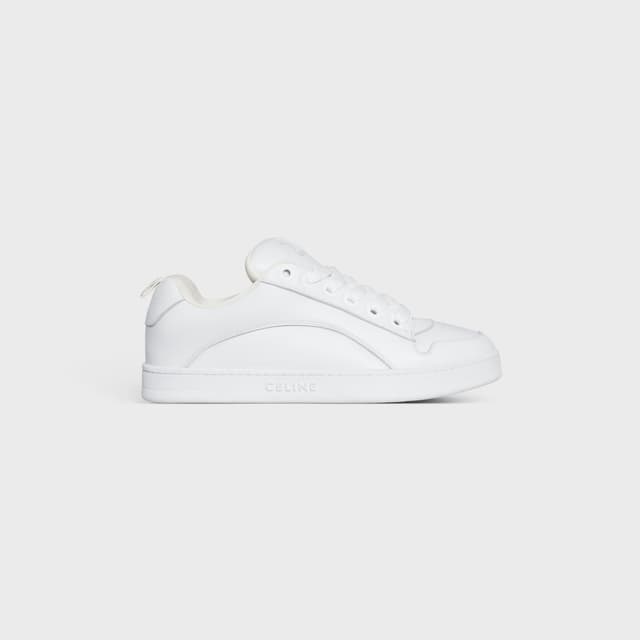 CELINE CELINE HUNTINGTON LOW LACE-UP SNEAKER IN GRAINED LEATHER AND MESH