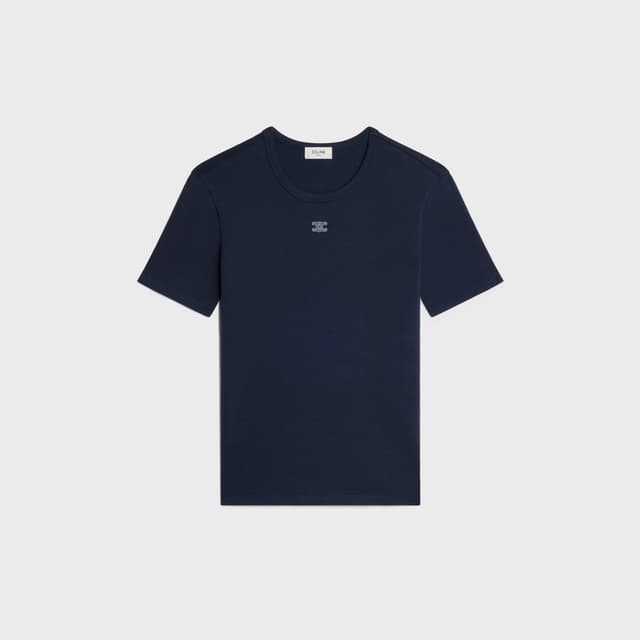 CELINE triomphe t-shirt IN RIBBED COTTON JERSEY