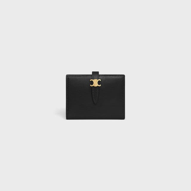 CELINE BI-FOLD CARD HOLDER TRIOMPHE PONTET IN GOATSKIN