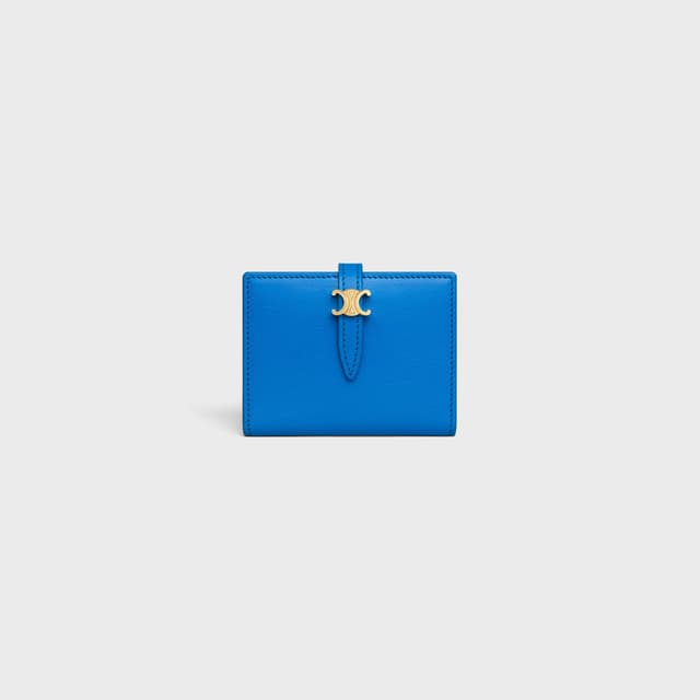 CELINE BI-FOLD CARD HOLDER TRIOMPHE PONTET IN GOATSKIN