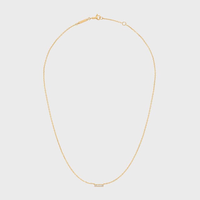 CELINE Celine Line Necklace in Yellow Gold and Diamonds