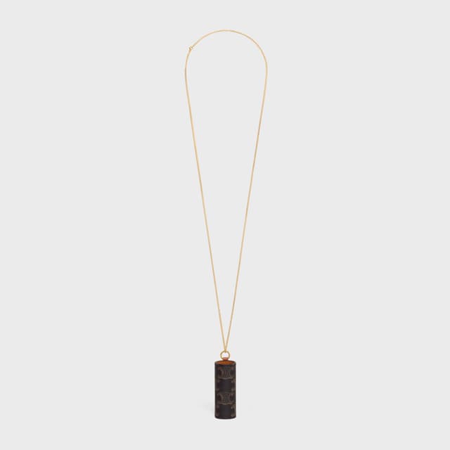 CELINE LIPSTICK NECKLACE IN TRIOMPHE CANVAS AND CALFSKIN