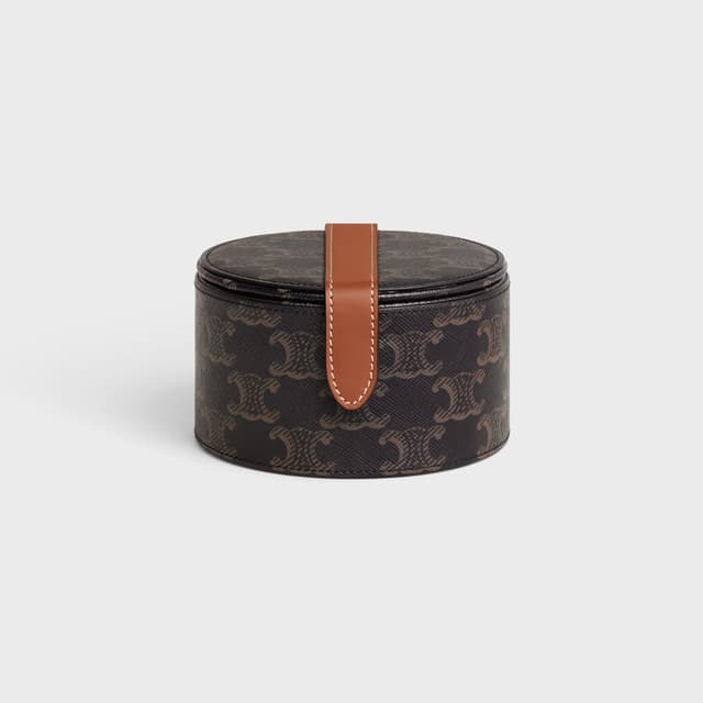 CELINE JEWELS Case in Triomphe Canvas and Calfskin