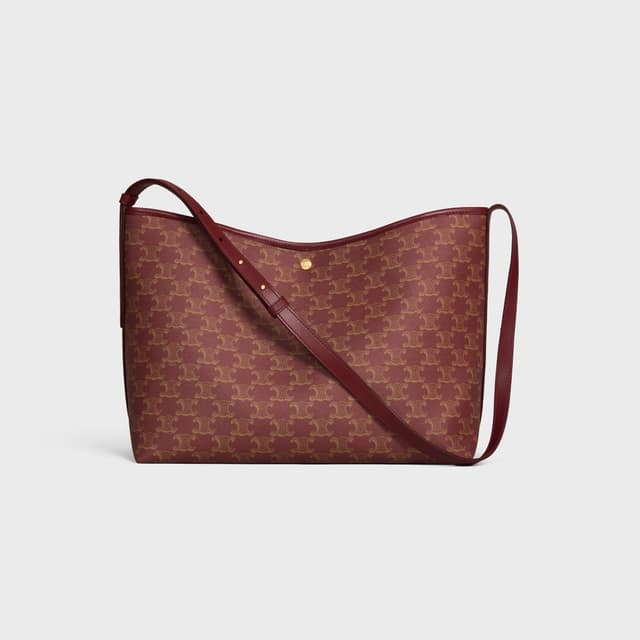 CELINE SOFT SHOPPER BAG IN TRIOMPHE CANVAS AND CALFSKIN