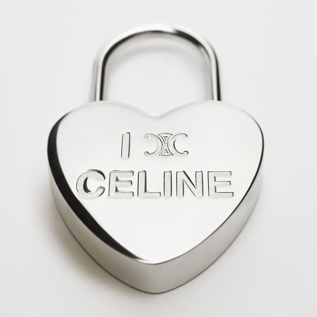 CELINE CHARMS HEART PADLOCK IN BRASS WITH RHODIUM FINISH