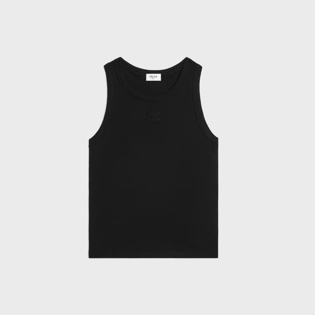 CELINE triomphe tank top IN ribbed cotton silk