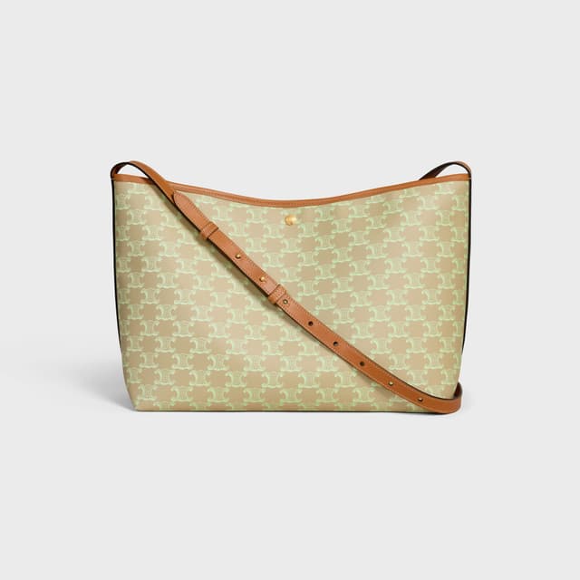 CELINE SOFT SHOPPER BAG IN TRIOMPHE CANVAS AND CALFSKIN