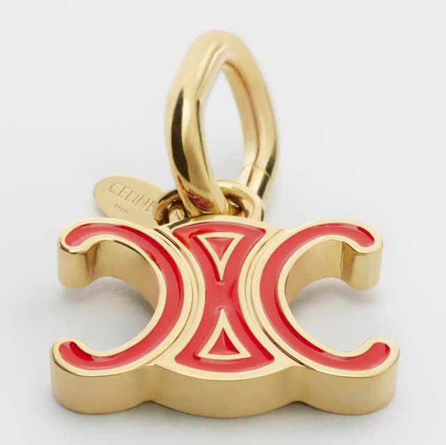 CELINE Celine Charms Triomphe in Enamel and Brass with Gold Finish