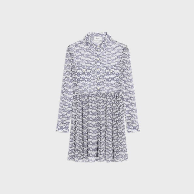 CELINE mini shirt dress IN silk crepon
