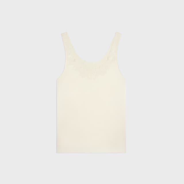 CELINE embroidered top IN silk satin