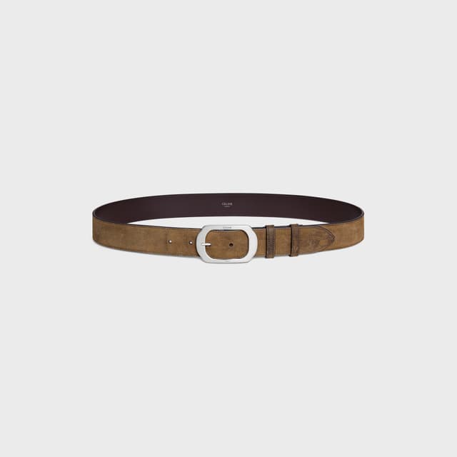 CELINE BC-21 35MM BELT IN Suede Calfskin with waxed effect