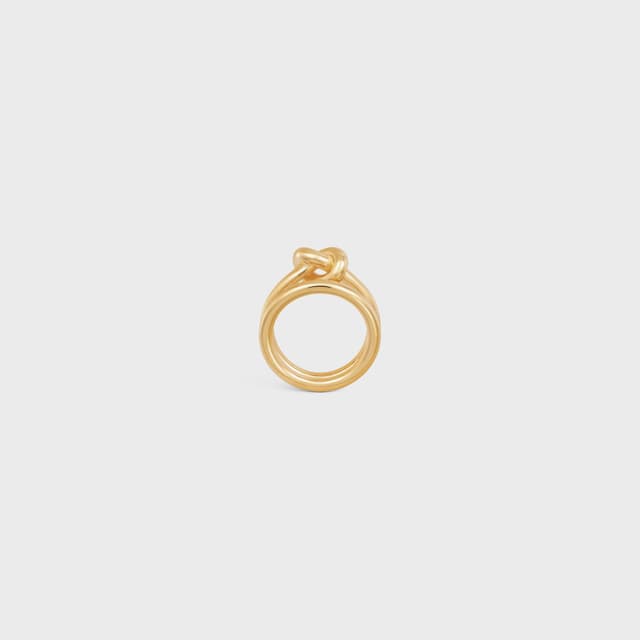 CELINE Knot Double Ring in Brass with Gold Finish