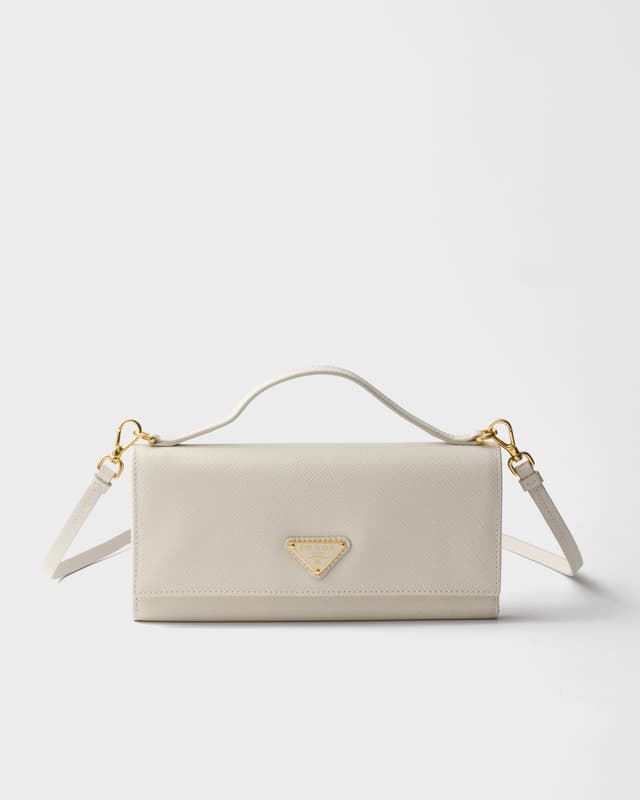 Prada Saffiano leather wallet with shoulder strap
