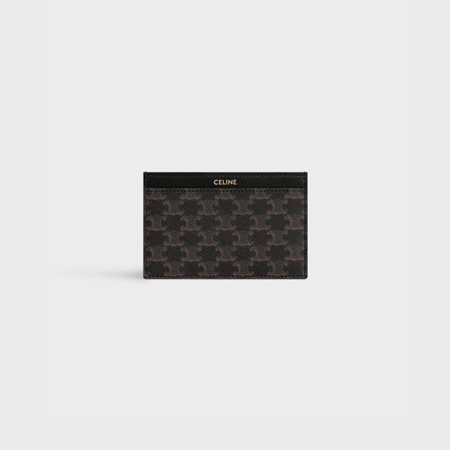 CELINE Plain Card holder IN Triomphe Canvas and calfskin