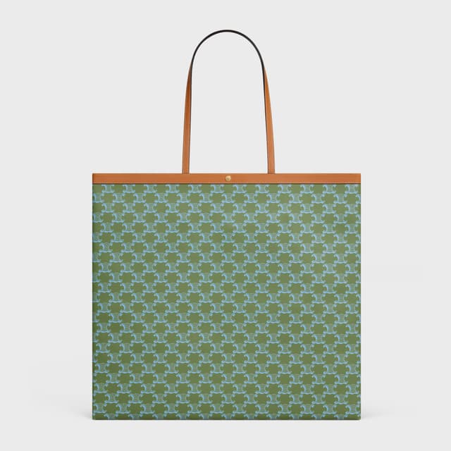 CELINE LARGE FLAT SHOPPER IN Triomphe Canvas