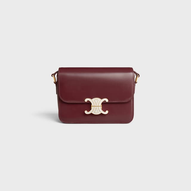 CELINE TEEN TRIOMPHE BAG IN SHINY CALFSKIN WITH ENAMEL CLOSURE