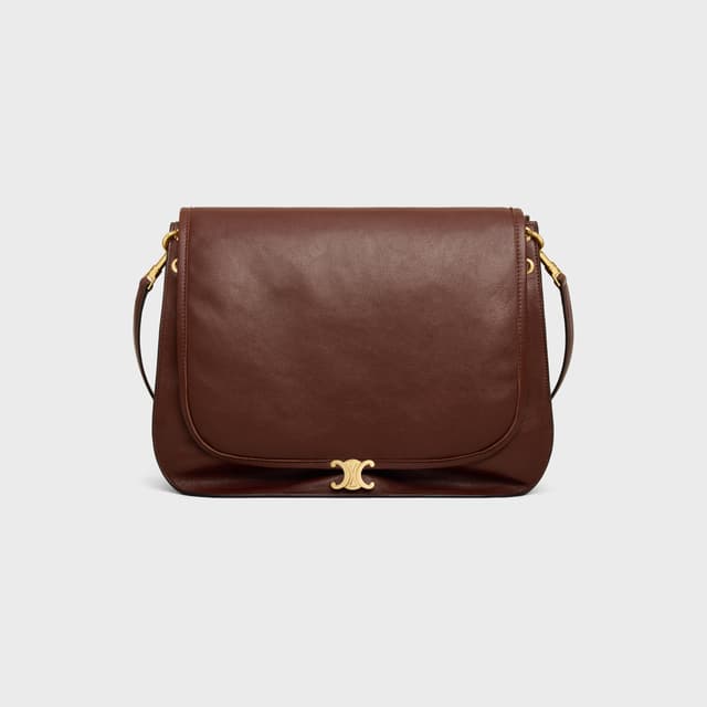 CELINE SOFT TRIOMPHE BESACE IN SUPPLE SHINY LAMBSKIN