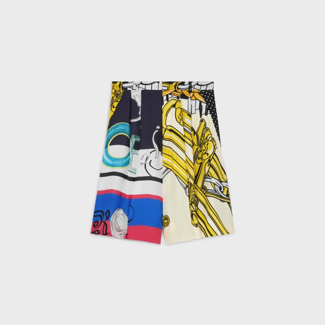 CELINE shorts IN printed silk twill
