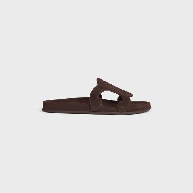 CELINE TRIOMPHE SLIDE IN SUEDE CALFSKIN