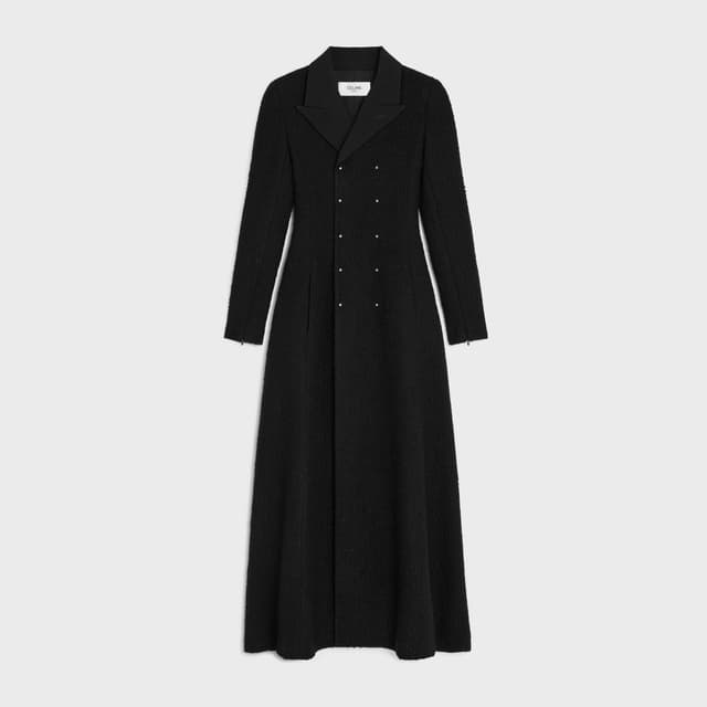 CELINE double-breasted coat IN wool natté