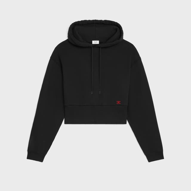 CELINE cropped hoodie IN cotton fleece