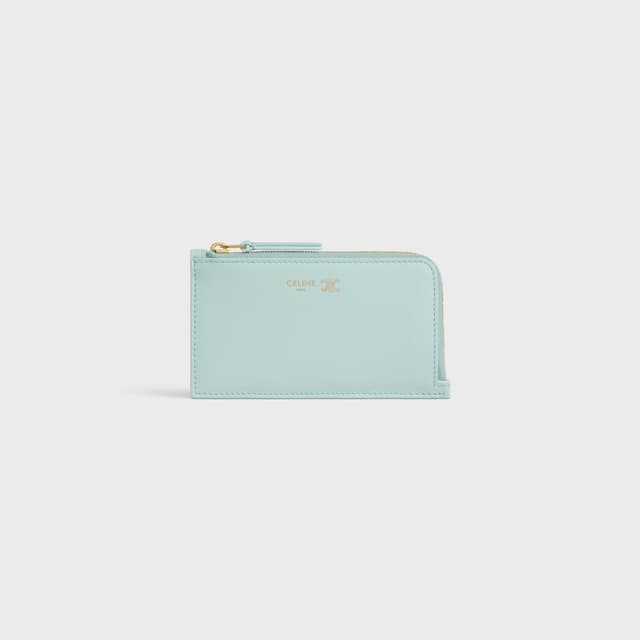 CELINE LONG ZIPPED CARD HOLDER IN GRAINED SUPPLE CALFSKIN