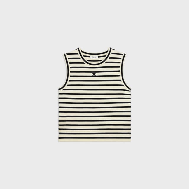 CELINE triomphe sleeevess marinière sweater in wool