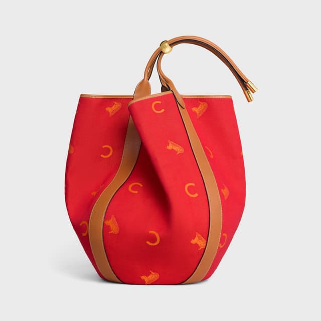 CELINE LARGE DROP BUCKET BAG IN JACQUARD C SULKY TEXTILE