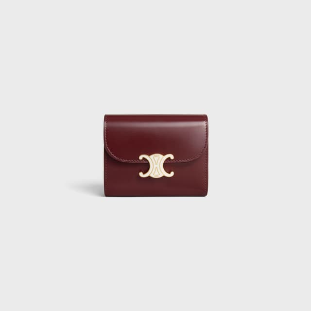 CELINE Small Flap Wallet TRIOMPHE IN Shiny calfskin and enamel