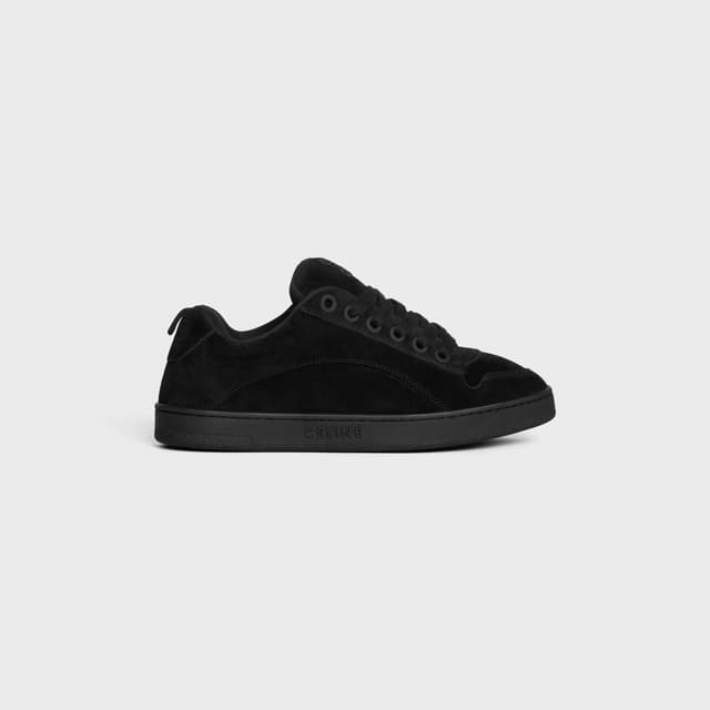 CELINE CELINE HUNTINGTON LOW LACE-UP SNEAKER in SUEDE CALFSKIN AND MESH