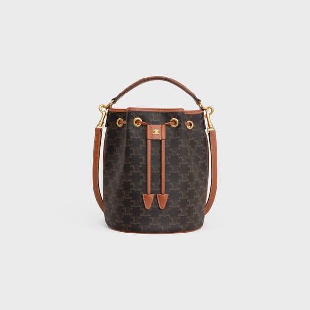CELINE CLARA BAG IN TRIOMPHE CANVAS AND CALFSKIN