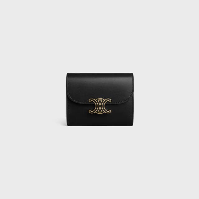 CELINE Small Flap Wallet TRIOMPHE IN Shiny calfskin and enamel