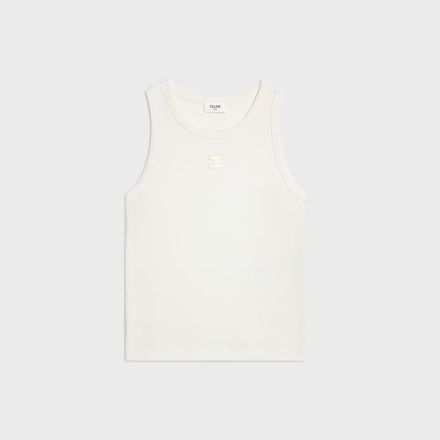 CELINE triomphe tank top IN ribbed cotton silk