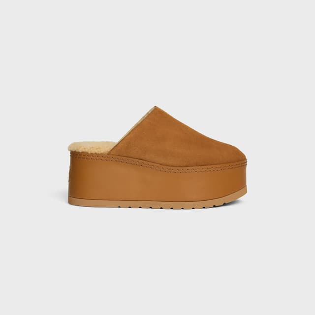 CELINE CELINE DANA - WEDGE MULE IN Suede Calfskin
