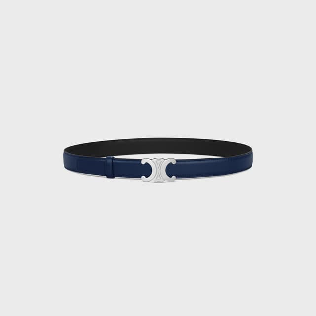 CELINE Triomphe Buckle IN METAL & Reversible Strap 25MM IN Smooth and Grained Calfskin