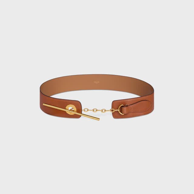 CELINE LARGE 50MM CELINE DISC BELT IN SUPPLE NATURAL CALFSKIN