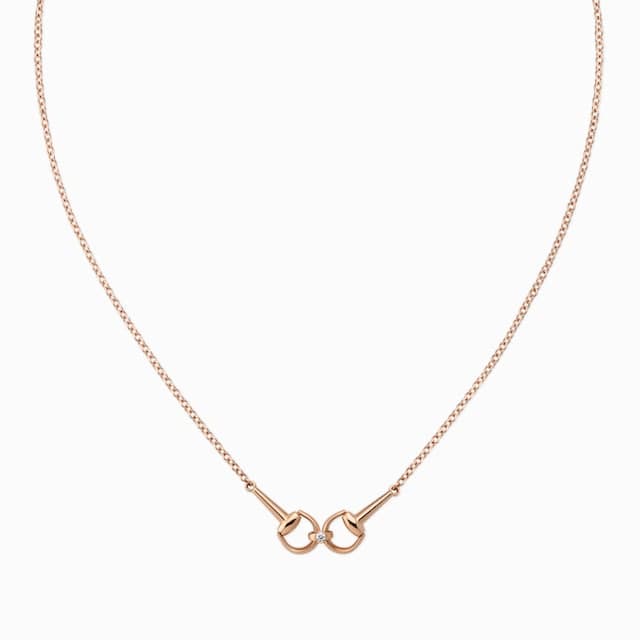 Gucci Gucci Horsebit diamond 18k chain necklace