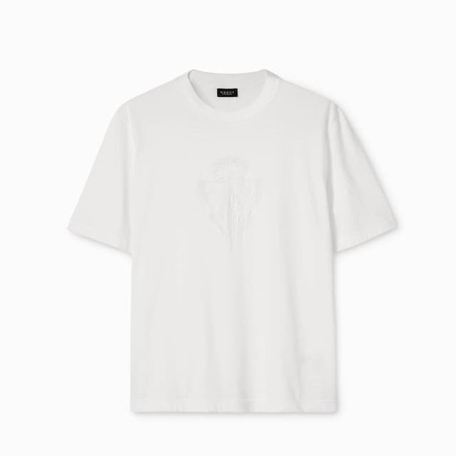 Gucci T-shirt en jersey de coton avec détail effet dévoré€ 450
