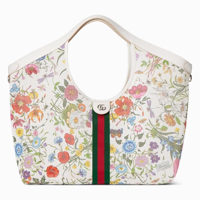 Gucci Personalize with initialsGucci Giglio Flora large tote bag