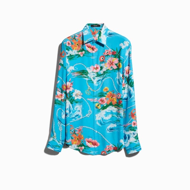 Gucci Printed fluid fabric shirt