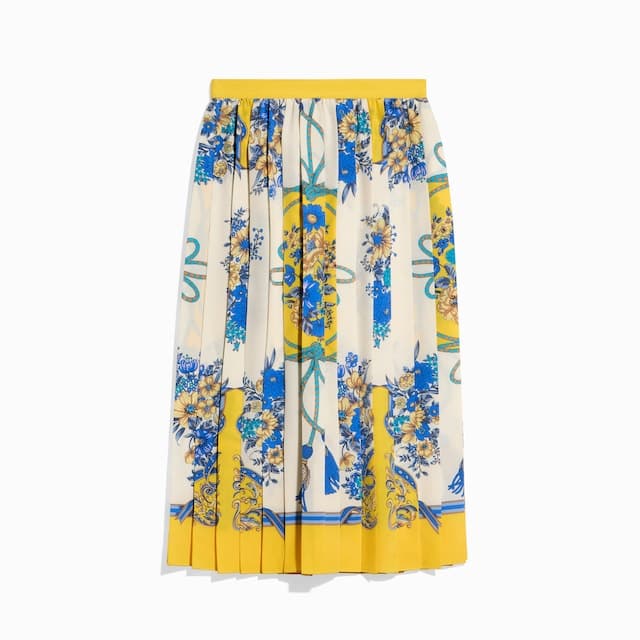 Gucci Printed silk midi skirt