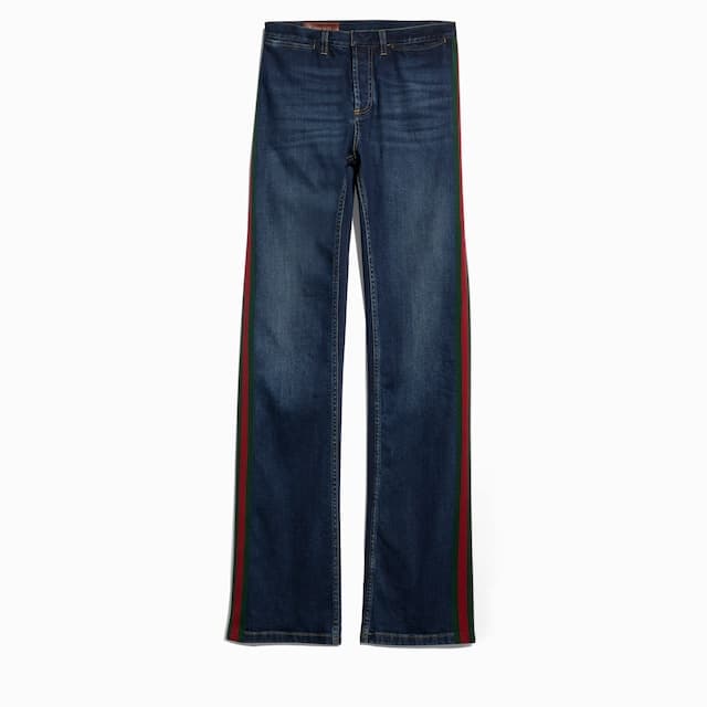 Gucci Cotton denim pants with Web