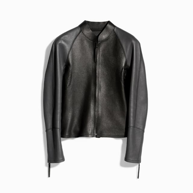 Gucci Grainy leather zip jacket