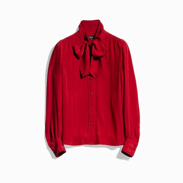Gucci Interlocking G chain silk jacquard shirt
