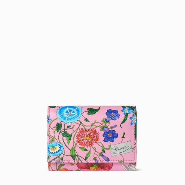 Gucci Personalise with initialsFlora-motif bi-fold card case£285
