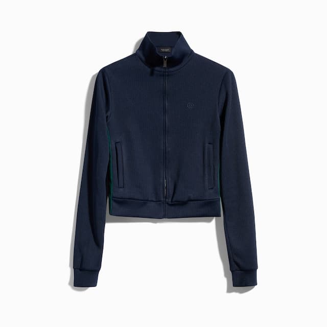 Gucci 웹(Web) 리브 코튼 저지 지퍼 스웨트셔츠₩1,950,000