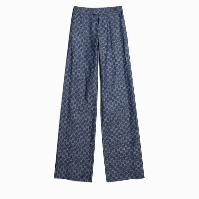 Gucci GG cotton denim jacquard pants